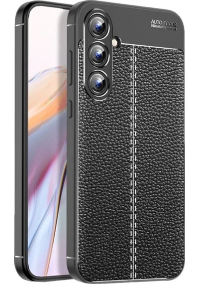 Samsung Galaxy A37 Uyumlu Silikon Kılıf Deri Desenli Darbe Emici Autofocus Tam Koruma Kapak