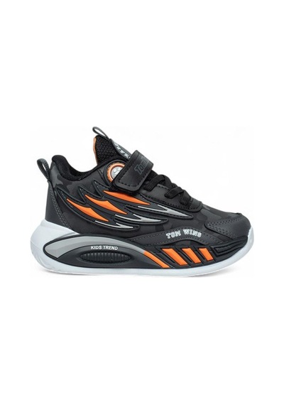 Lastikli Cırtlı Yumuşak Esnek Hafif Nefes Alabilen Unisex Çocuk Sneaker Spor Ayakkabı Füme