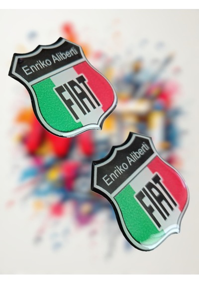 Fiat Damla Sticker Etiket Kabartmalı 3dsilikon Direk Arma Fiat Arma Etiketçilere Özel 2adet 3,5x3cm Çok Renkli
