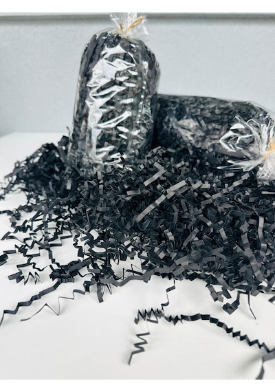 Antrasit / Mat Siyah Z Zigzag Kırpık Kağıt 500 Gr Hediye Kutu Dolgu Süsleme