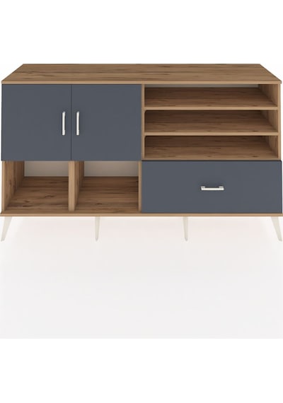 Hyperion Konsol 7 Raflı Tek Çekmeceli 2 Kapaklı 176x44x99 Çam-ant Çam-antrasit