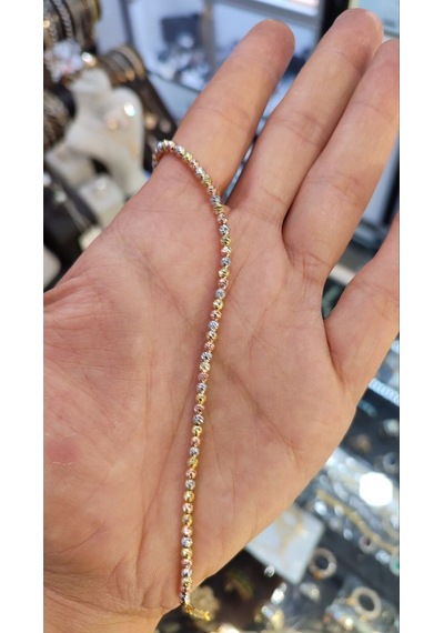 Modagümüşevi 925 Ayar Gümüş Sıra Toplu Dorika Bileklik 3 Mm