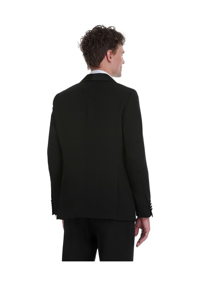 Hatemoğlu Siyah Slim Fit Çıkma Şal Yaka Klasik Damatlık 1996528 Siyah