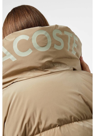Lacoste Down Fill Jacket Kaztüyü Dolgu Dik Yaka Açık Kahverengi Kadın Mont Kahverengi