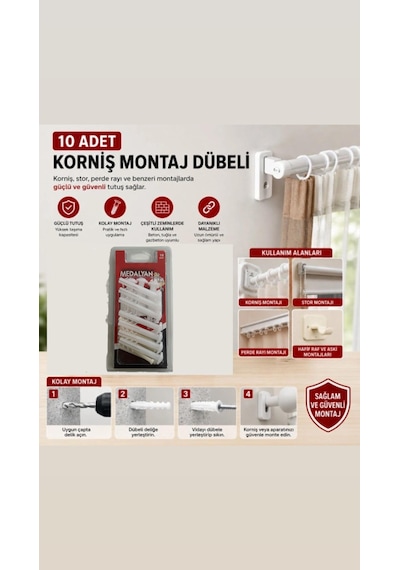 Medalyan Korniş Montaj Dübeli Ve Çivisi