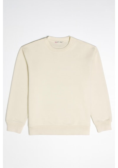 Mixray 2021 Kadın Basic 3 İplik Sweatshirt Bej
