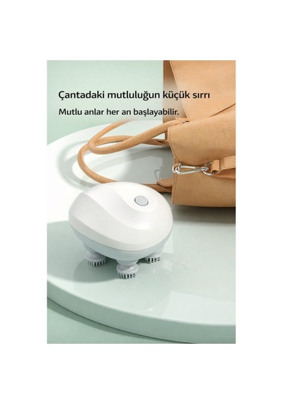 3d Saç Derisi Masaj Aleti 360 Döner Başlıklı 96 Yoğurma Noktası Şarj Edilebilir Çıkarılabilir Ve Yıkanabilir Beyaz