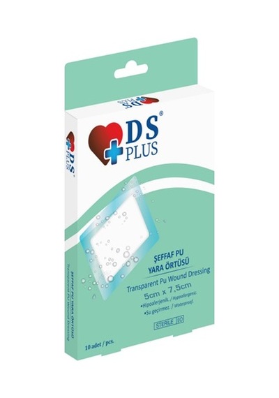 DP PLUS ŞEFFAF SU GEÇİRMEZ PU YARA ÖRTÜSÜ  5CM X 7.5 CM 10 ADET 1 PAKET
