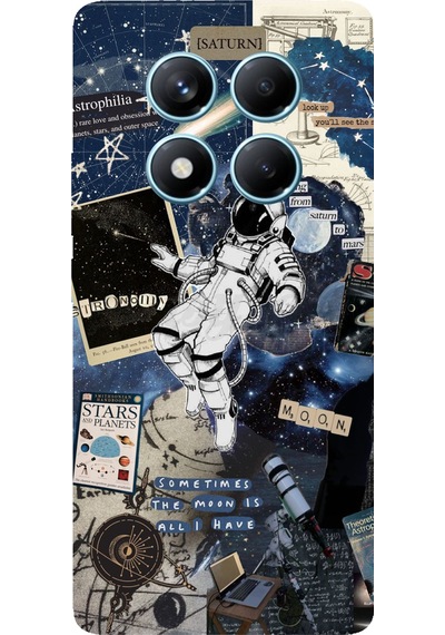Redmi Note 14 Pro 4g Uyumlu Retro Astronot Tasarımlı Baskılı Silikon Kılıf Renkli