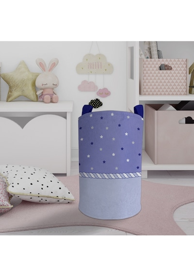 Mekta Home Bebek Ve Çocuk Odası Yıldızlı Ve Halat Desenli Oyuncak Sepeti Renkli Çok Renkli