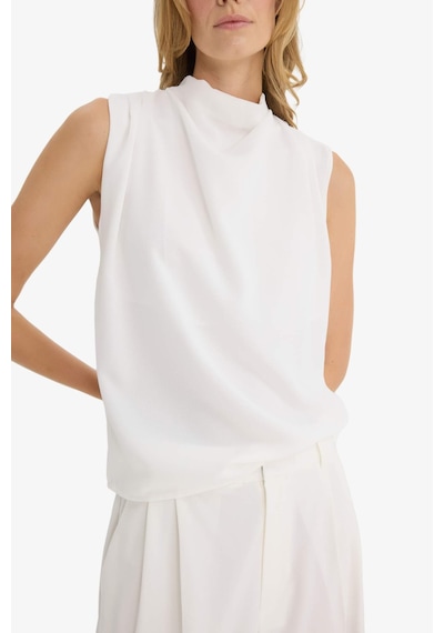 Defacto Regular Fit Balıkçı Yaka Krep Kolsuz Bluz F9149ax25wnwt84 Beyaz