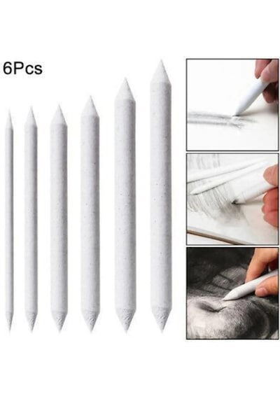 Toz Pastel Dağıtıcı 6'lı Set Kaynaştırma Kalemi 1-2-3-4-5-6 Numraları Çok Renkli