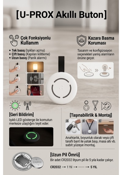 Button Kablosuz Panik Butonu Ve Akıllı Kontrol Anahtarı