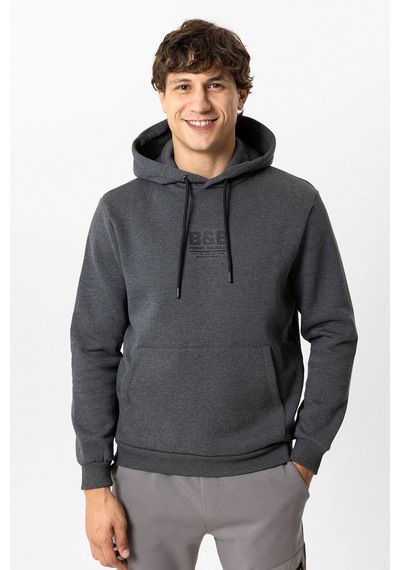 Backandbond Antrasit Regular Fit Pamuklu Kapüşonlu Sweatshirt