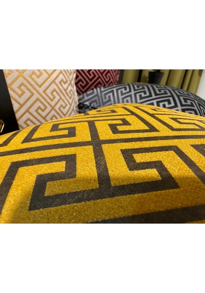 Nivemeshome Monet Zigzag Kırlent Kılıfı Hardal-antrasit 45 X 45 Hardal-antrasit