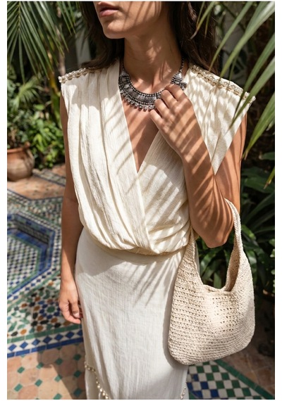 Fashion Cocktail İnci Sıralı Ve Jüt Şeritli Apoletli Kolsuz Bohem Organik Doku Krınkıl Kumaş Eteği Astarlı Kruvaze V Yaka Crop Bluz Fırfırlı Uzun Boho Bohem Tatil Chic Etek Seti İkili Takım Naturel Fashion Cocktail İnci Sıralı Ve Jüt Şeritli Apoletli Kolsuz Bohem Organik Doku Krınkıl Kumaş Eteği Astarlı Kruvaze V Yaka Crop Bluz Fırfırlı Uzun Boho Bohem Tatil Chic Etek Seti İkili Takım Naturel