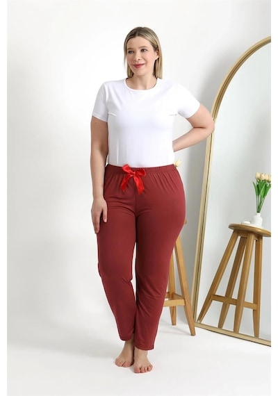 Mtm My The Mall Kadın Pamuklu Büyük Beden Alt Pijama Yavruağzı Yavruağzı
