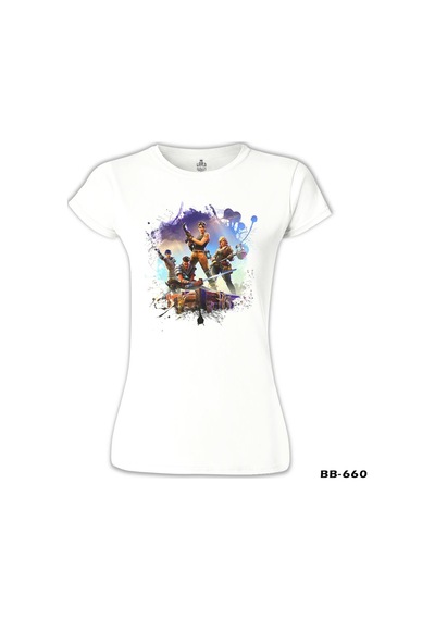 Fortnite - Station Beyaz Kadın Tshirt 001
