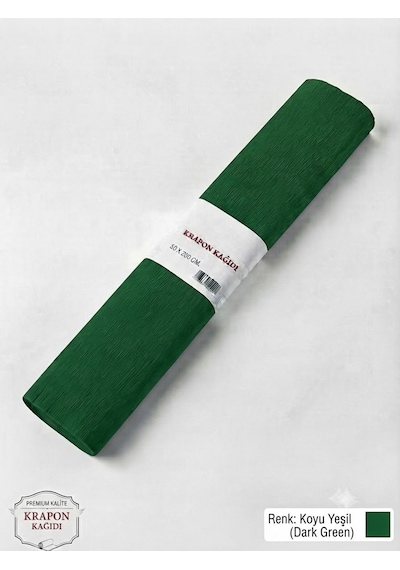 Premium Zümrüt Yeşili Krapon Süsleme Kağıdı 50x200 Cm 60 Gr Parti, Organizasyon Ve Okul Etkinlikleri İçin 1 Adet