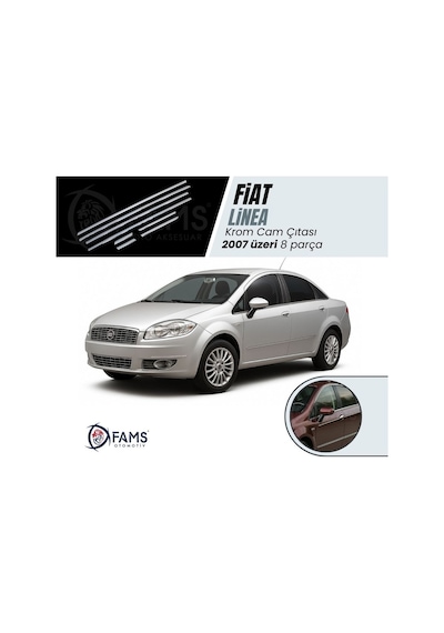 Famsotomotiv Fiat Linea Krom Cam Çıtası 8 Prç. 2007 Ve Üzeri P.Çelik