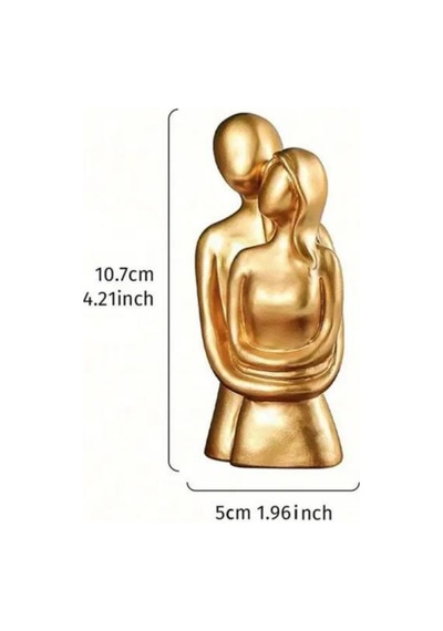 Bernami Mumluk Şamdanpinterest 10.7 Cm Gold Renk Sonsuz Aşk Sarılan Sevgili Biblosu 1 Adet Hediyelik Heykel Biblo Dekoratif Obje Diğer