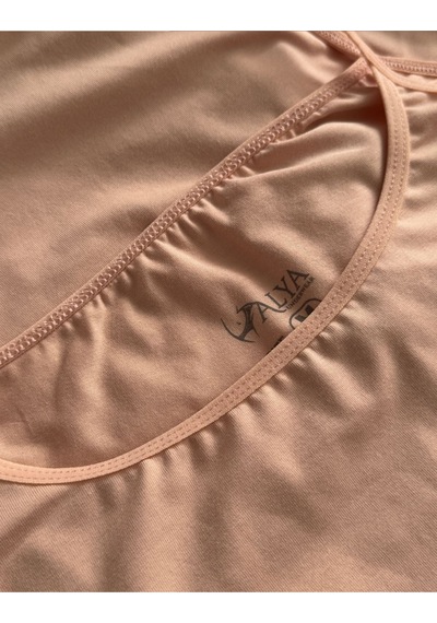 Alya Underwear Kadın Pamuklu Ip Askılı Oval Yaka Atlet 3'lü, 3 Adet Ten Ten T07