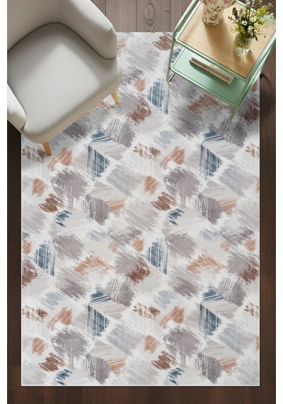 Villadia Home Textile Kaymaz Taban Modern Desen Halı Yolluk Leke Tutmaz Kolay Temizlenir Koridor Salon Yatak Mutfak Odası Vd4043multi Multi