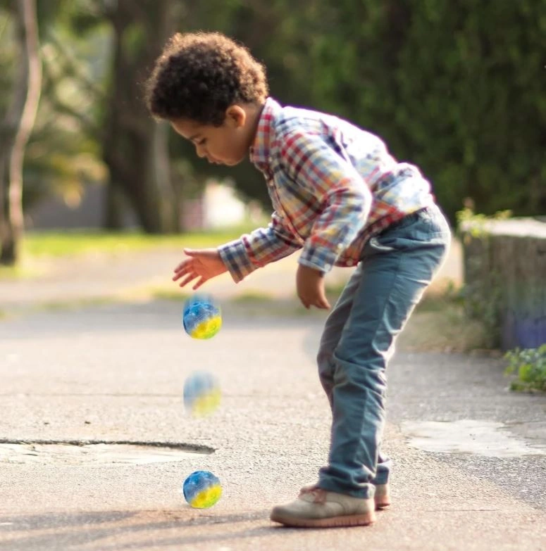 Yükseğe Zıplayan Top Moon Ball Ay Topu Rengarenk 7 Cm - 1 Adet