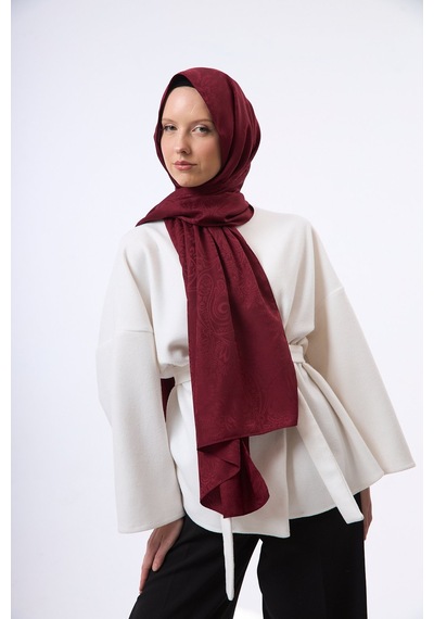 Mirsoy Scarf Velora Modern Desen Şal Bordo