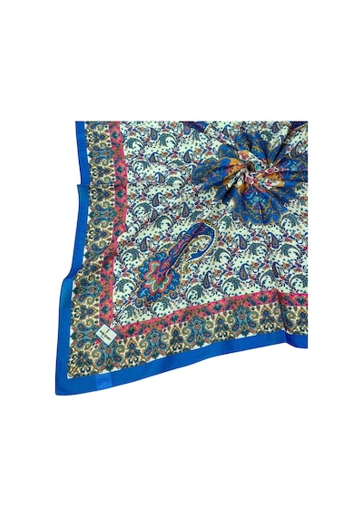 Mim Eşarp Prime Pamuk Etnik Desenli Eşarp 90x90 Cm Saks
