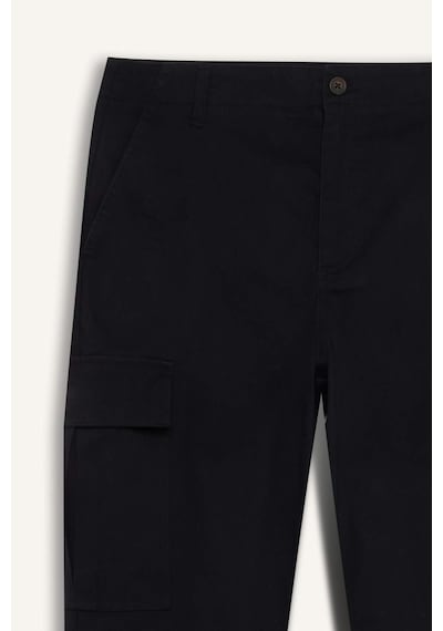 DeFacto Relax Fit Rahat Kesim Yazlık Pantolon -  Kargo Cepli Düz Paça D5967AX25SPBK81