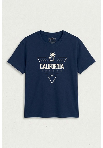 Hafico Erkek / Kız Çocuk California Vintage Baskılı Tişört Lacivert