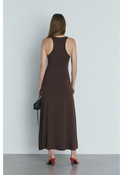 Suud Collection Kahverengi Bella Penye Elbise