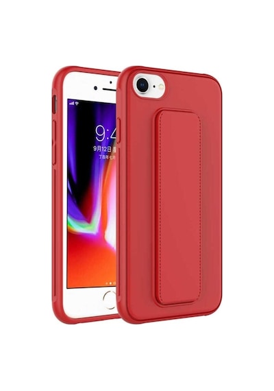 Apple Uyumlu iPhone 8 Kılıf Zore Qstand Kapak Kırmızı