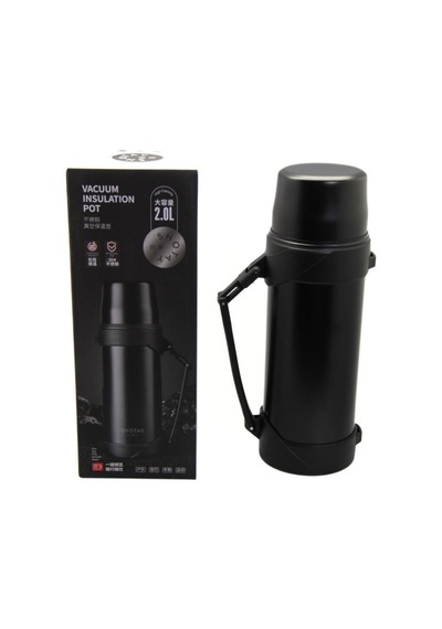 Shotay Çelik Termos 2000ml Siyah