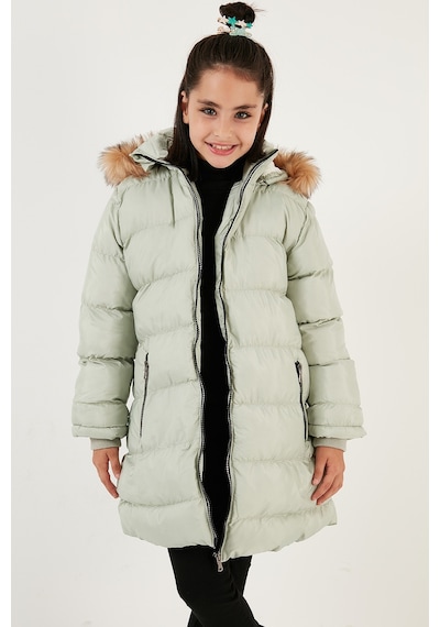 Lela Içi Peluş Astarlı Çıkarılabilir Kapüşonlu Suya Dayanıklı Kız Çocuk Mont 5761910 Çağla