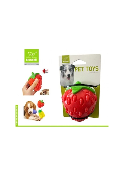 Nunbell Aromalı Ve Sesli Çilek Köpek Oyuncağı