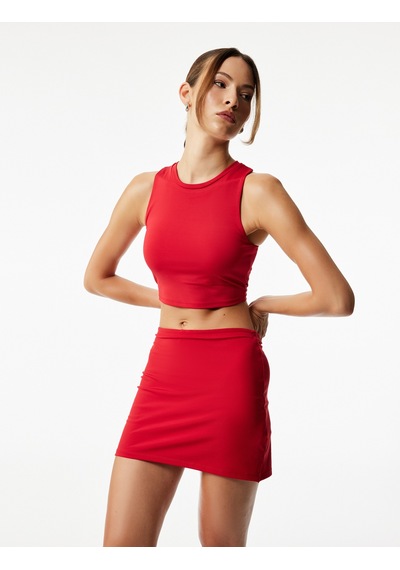 Koton Halter Yaka Slim Fit Kolsuz Sporcu Sütyeni Kırmızı 6wak30115nk Kırmızı