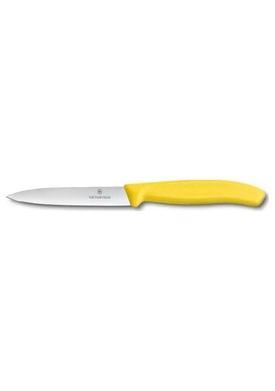 Victorinox Sivri Uç Düz Soyma Bıçağı 10 CM Sarı