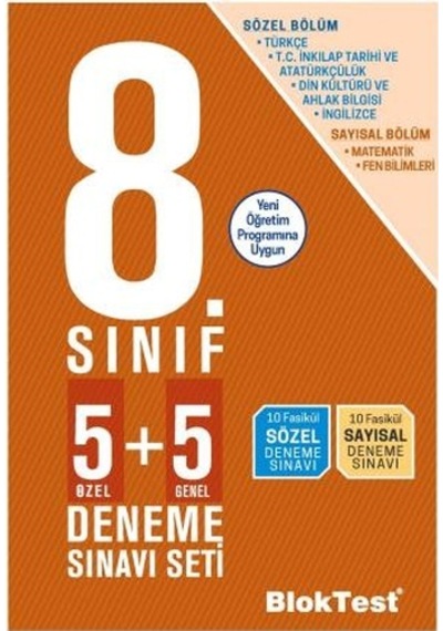8.Sınıf Deneme Sınavı Seti 5+5 -  Bloktest Yayınları