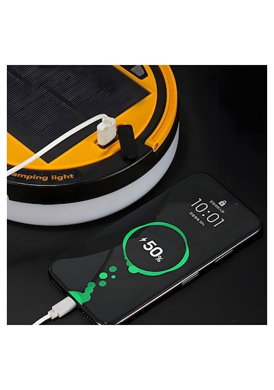10 Metre Rgb Kamp Lambası - Solar Panelli Powerbank Özellikli Su Geçirmez Uzaktan Kumandalı
