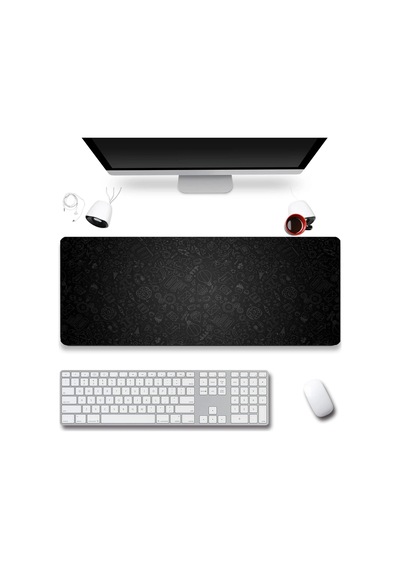 Sonictouch Beyin Fırtınası İkonlar Gamer Oyuncu Dikişsiz Sıvı Geçirmez Klavye Mouse Pad 32x70cm Mousepad
