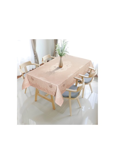 Pano Lace Pamuklu Masa Örtüsü 8 Kişilik 150x220 Cm Masa Örtüsü Bej