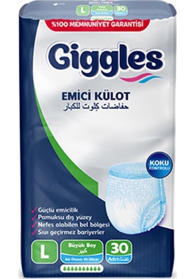 Giggless Yetişkin Emici Külot Hasta Bezi L 30'lu