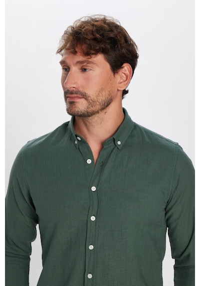 Tudors Erkek Slim Fit Dar Kesim Uzun Kollu %100 Pamuk Keten Doku Düğmeli Yaka Haki Gömlek-32802 Haki Tudors Erkek Slim Fit Dar Kesim Uzun Kollu %100 Pamuk Keten Doku Düğmeli Yaka Haki Gömlek-32802 Haki