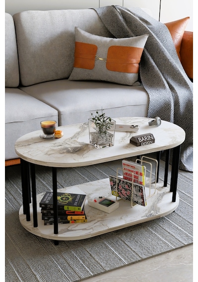 Modern Oval Orta Sehpa Çift Katlı Metal Ayaklı Salon, Ofis, Dekoratif Sehpa, Kahve Sehpası Beyaz Mermer Modern Oval Orta Sehpa Çift Katlı Metal Ayaklı Salon, Ofis, Dekoratif Sehpa, Kahve Sehpası Beyaz Mermer