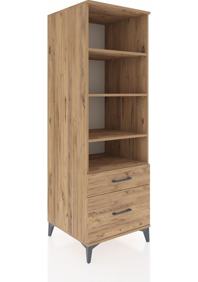 Kronos Dolap 4 Raflı 2 Çekmeceli 60x59x182 Çam-çam Çam