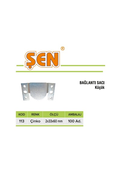 Bağlantı Sacı Çeşitleri Çinko 113 Küçük
