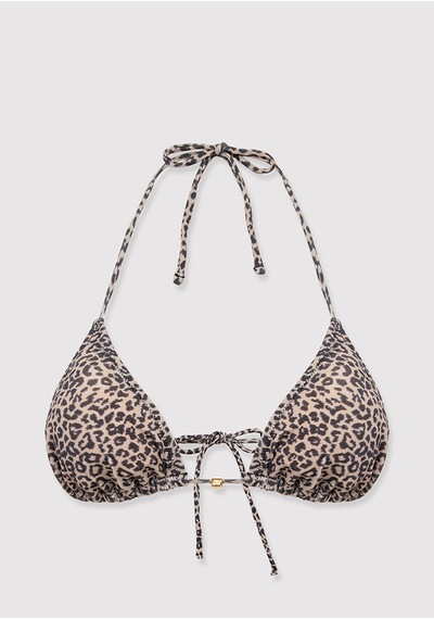 Mavi - Leopar Desenli Bikini Üstü 1914167-33653 Kahverengi