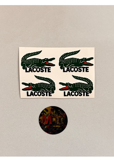 Lacoste Sticker Etiket Jdm Araba-motosiklet Cam Etiket Baskes Direk Arması Etiket 4adet 4,5x3cm Çok Renkli